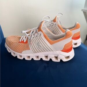 On Running Women's Orange and White Sneakers